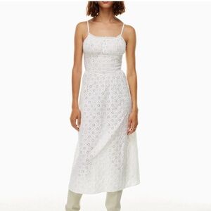 Aritzia Wilfred Grandeur 100% Cotton Poplin Elegant White Summer Dress